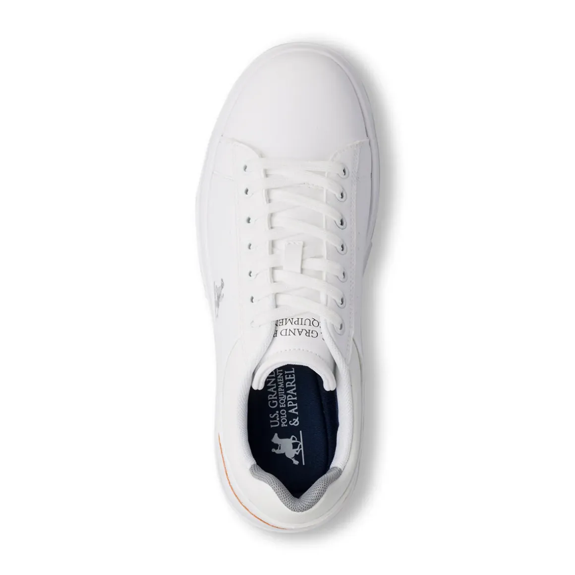 Sneakers bianche da Uomo con dettaglio marrone e logo U.S. Grand Polo