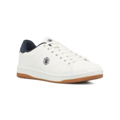 Sneakers Bianche da Uomo con dettagli logo blu navy Lumberjack