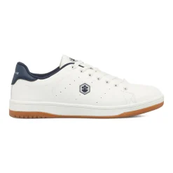 Sneakers Bianche da Uomo con dettagli logo blu navy Lumberjack