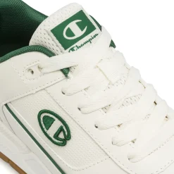 Sneakers bianche da Uomo con dettagli verdi e suola in gomma Champion