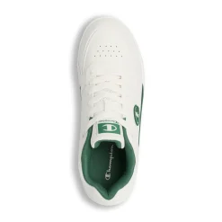 Sneakers bianche da Uomo con dettagli verdi e suola in gomma Champion