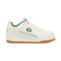 Sneakers bianche da Uomo con dettagli verdi e suola in gomma Champion
