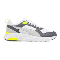 Sneakers bianche da Uomo con dettagli grigi e giallo Puma Trinity 2