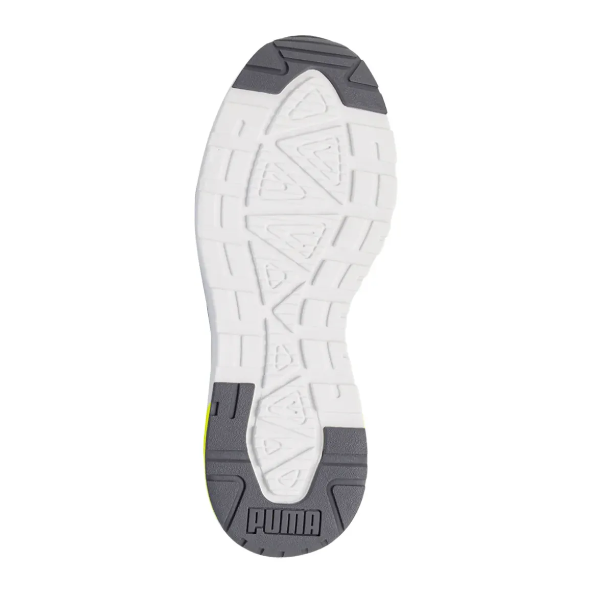 Sneakers bianche da Uomo con dettagli grigi e giallo Puma Trinity 2