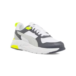 Sneakers bianche da Uomo con dettagli grigi e giallo Puma Trinity 2