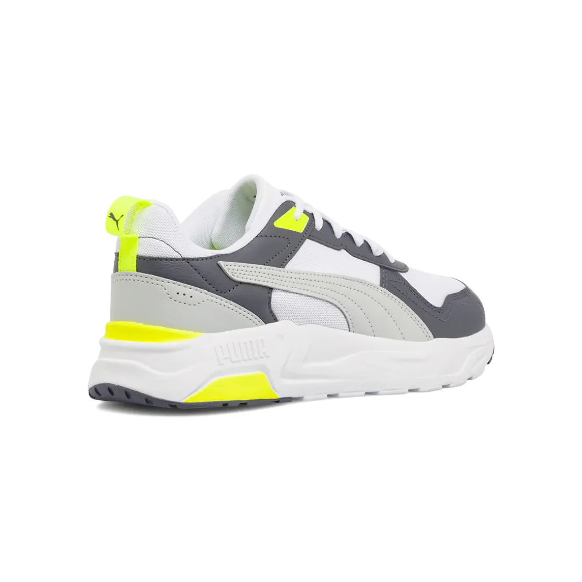 Sneakers bianche da Uomo con dettagli grigi e giallo Puma Trinity 2