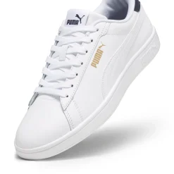 Sneakers bianche da uomo con dettagli oro e blu Puma Smash 3.0 L