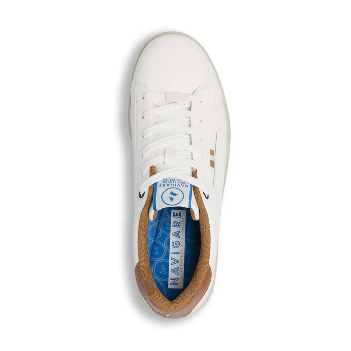 Sneakers bianche da Uomo con inserto marrone Navigare