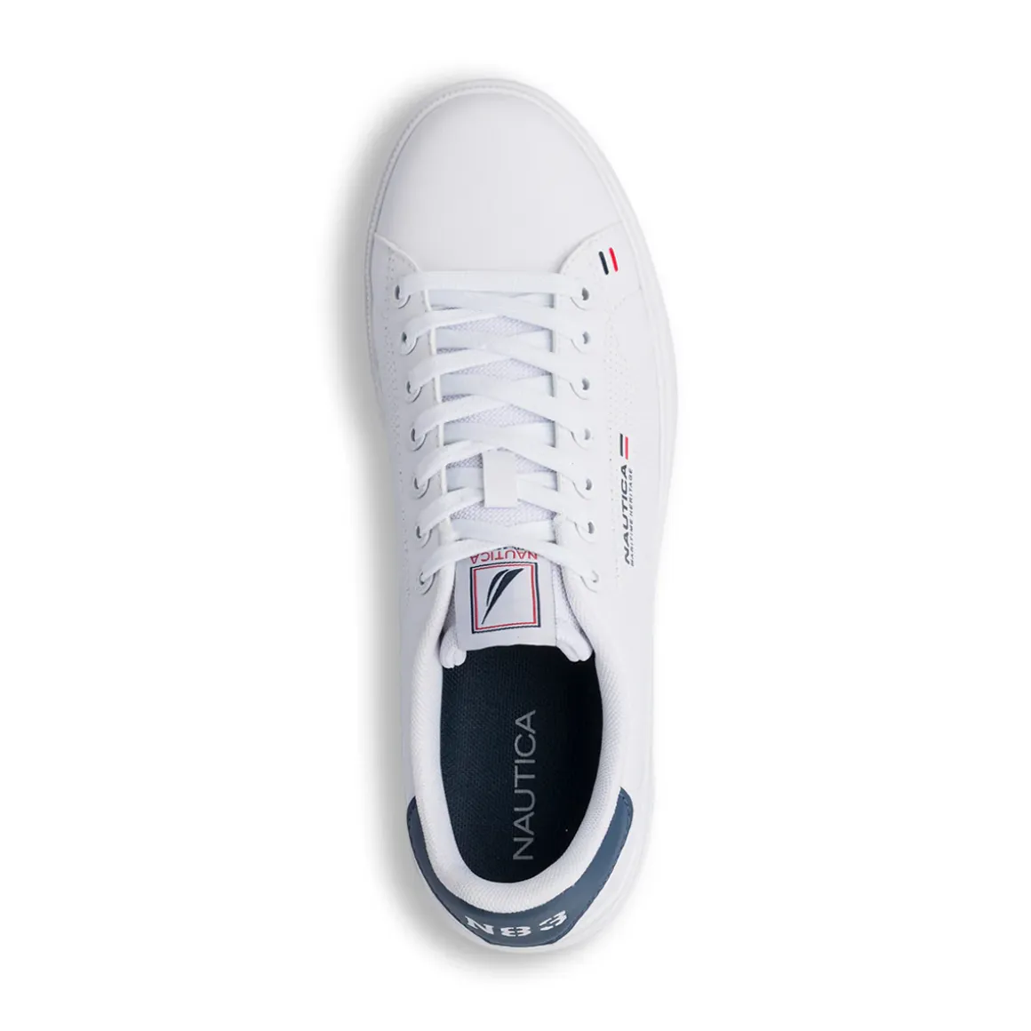Sneakers bianche da Uomo con inserti blu e logo Nautica