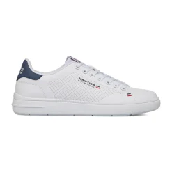 Sneakers bianche da Uomo con inserti blu e logo Nautica
