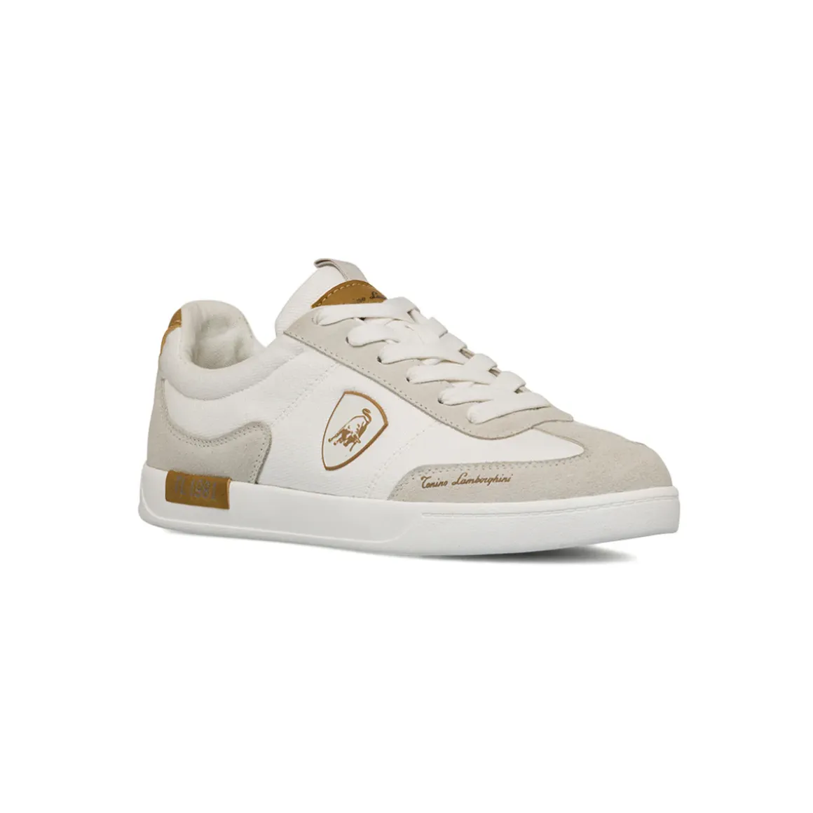Sneakers bianche da Uomo con inserti marroni Tonino Lamborghini