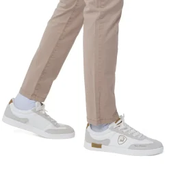 Sneakers bianche da Uomo con inserti marroni Tonino Lamborghini
