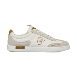 Sneakers bianche da Uomo con inserti marroni Tonino Lamborghini
