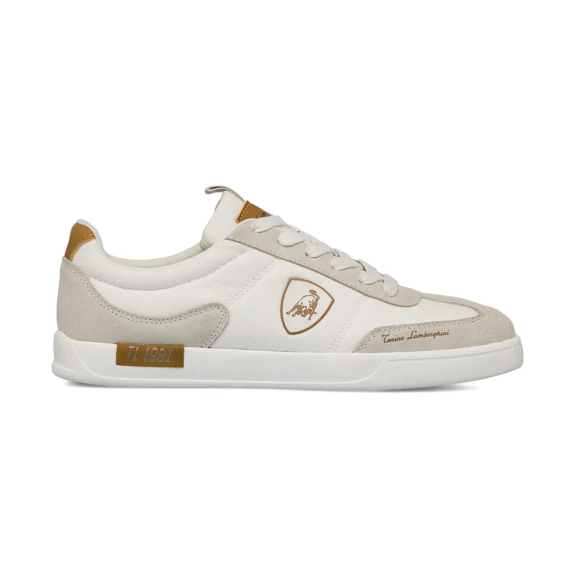 Sneakers bianche da Uomo con inserti marroni Tonino Lamborghini