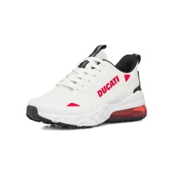 Sneakers bianche da Uomo con inserti e logo rosso in contrasto Ducati