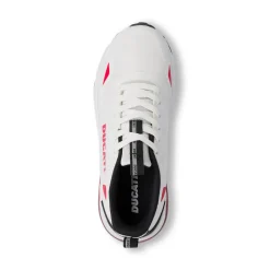 Sneakers bianche da Uomo con inserti e logo rosso in contrasto Ducati