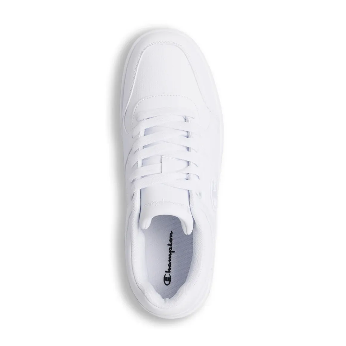 Sneakers bianche da uomo con logo laterale Champion Rebound Low
