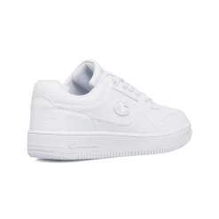 Sneakers bianche da uomo con logo laterale Champion Rebound Low