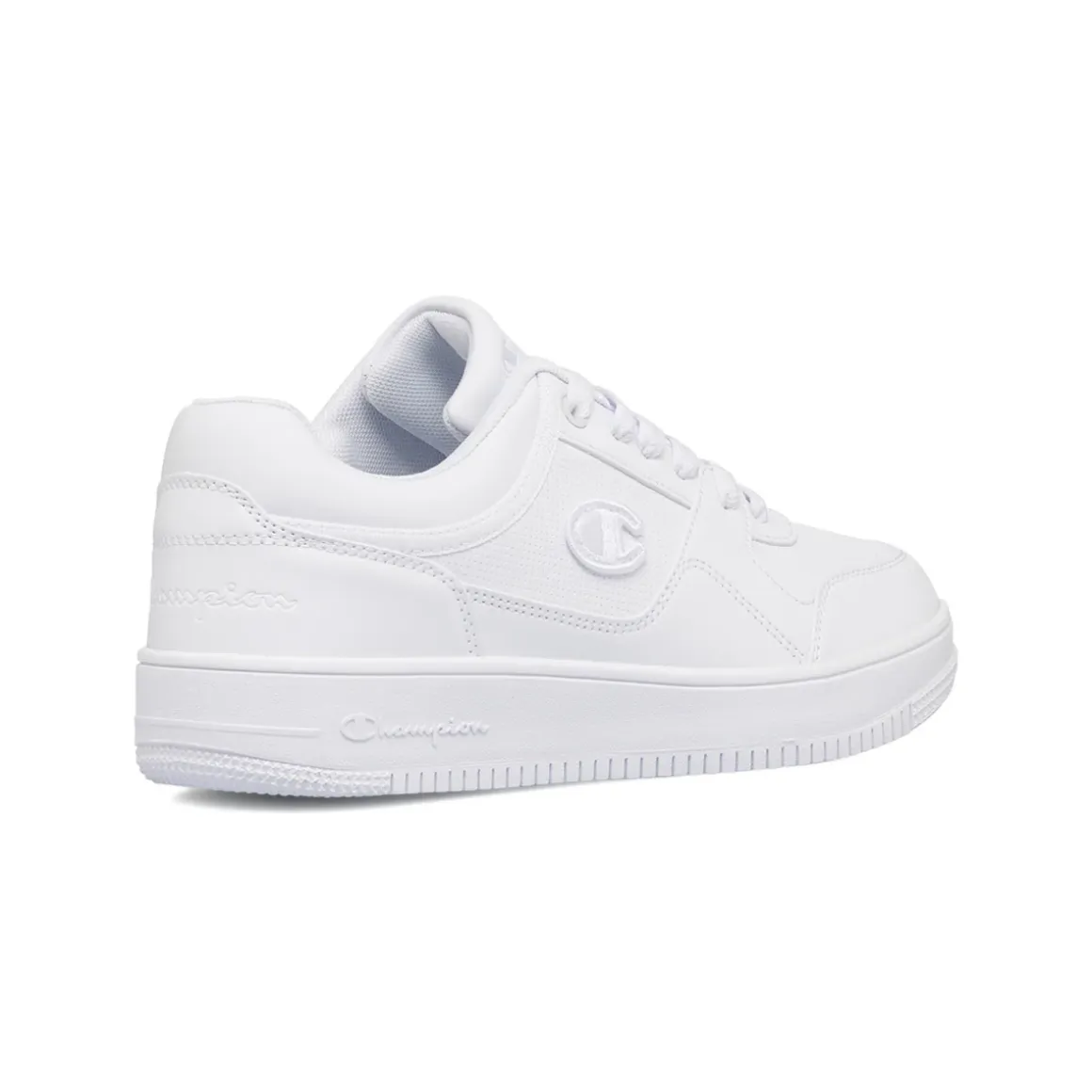Sneakers bianche da uomo con logo laterale Champion Rebound Low