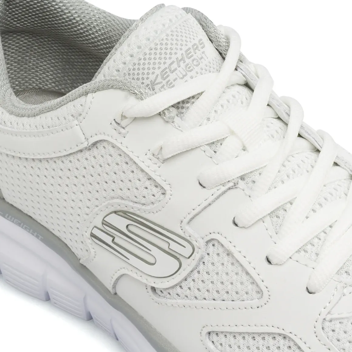 Sneakers bianche da Uomo con Memory Foam Lite-Weight Skechers Burns
