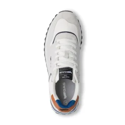 Sneakers bianche da Uomo con rifiniture blu Gas