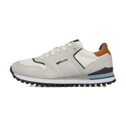Sneakers bianche da Uomo con rifiniture blu Gas