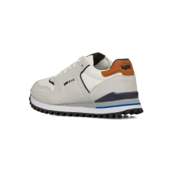 Sneakers bianche da Uomo con rifiniture blu Gas