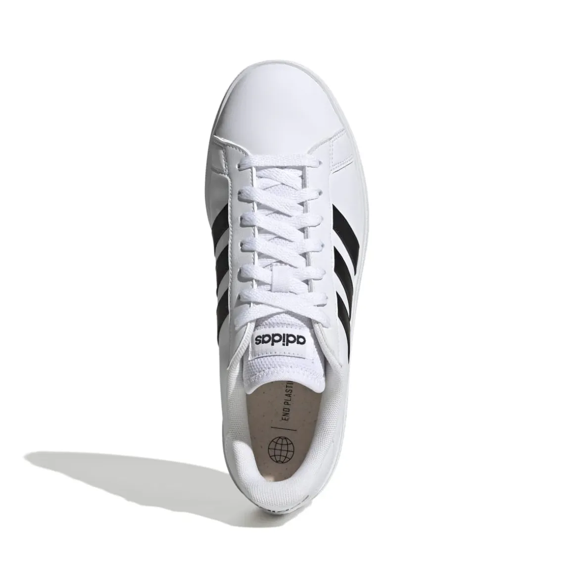 Sneakers bianche da uomo con strisce a contrasto adidas Grand Court Base 2.0