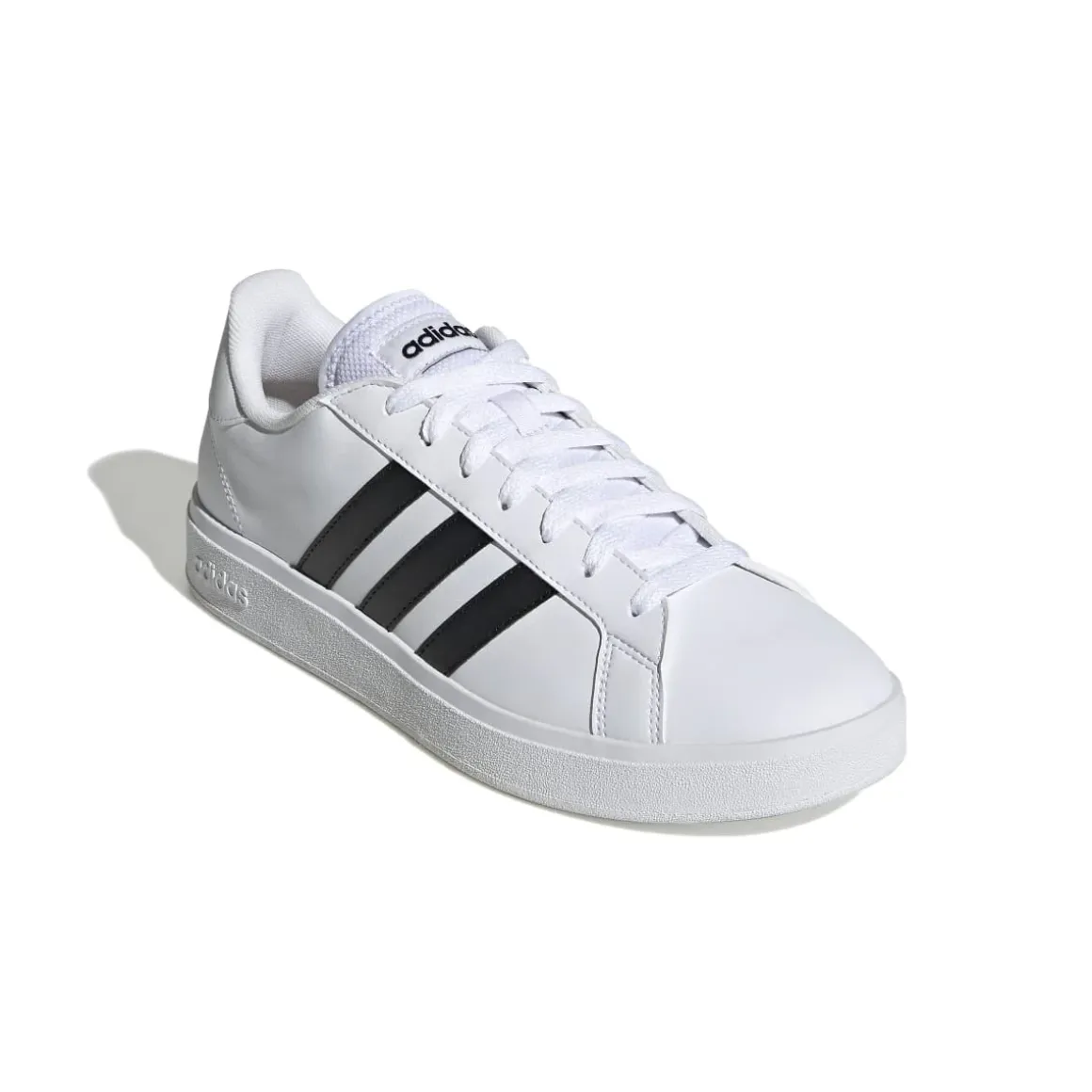 Sneakers bianche da uomo con strisce a contrasto adidas Grand Court Base 2.0