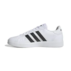 Sneakers bianche da uomo con strisce a contrasto adidas Grand Court Base 2.0