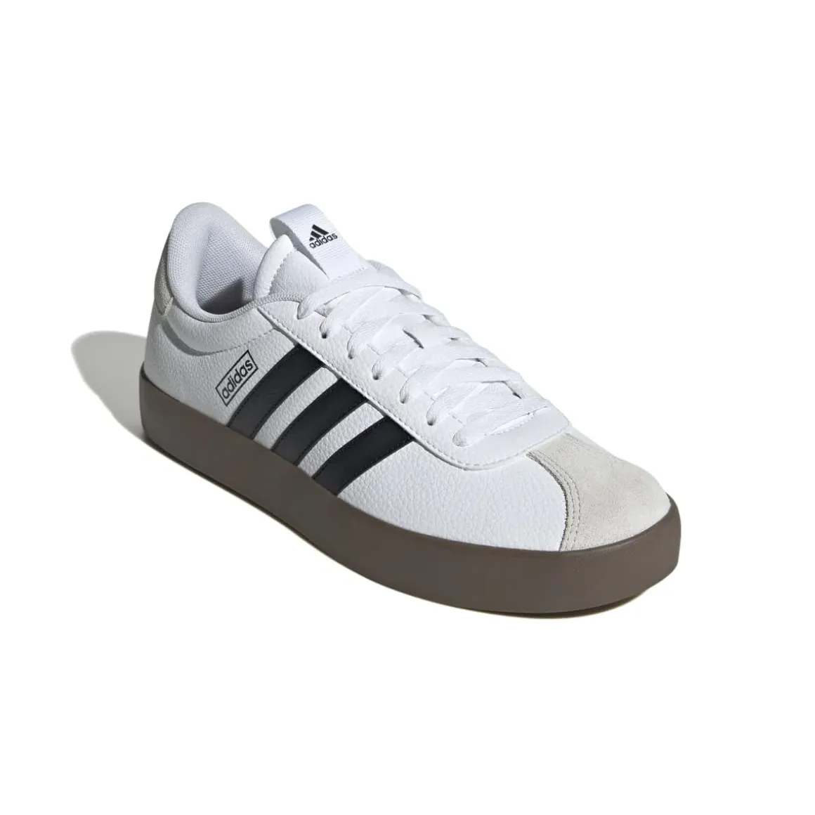Sneakers bianche da uomo con strisce laterali nere adidas VL Court 3.0