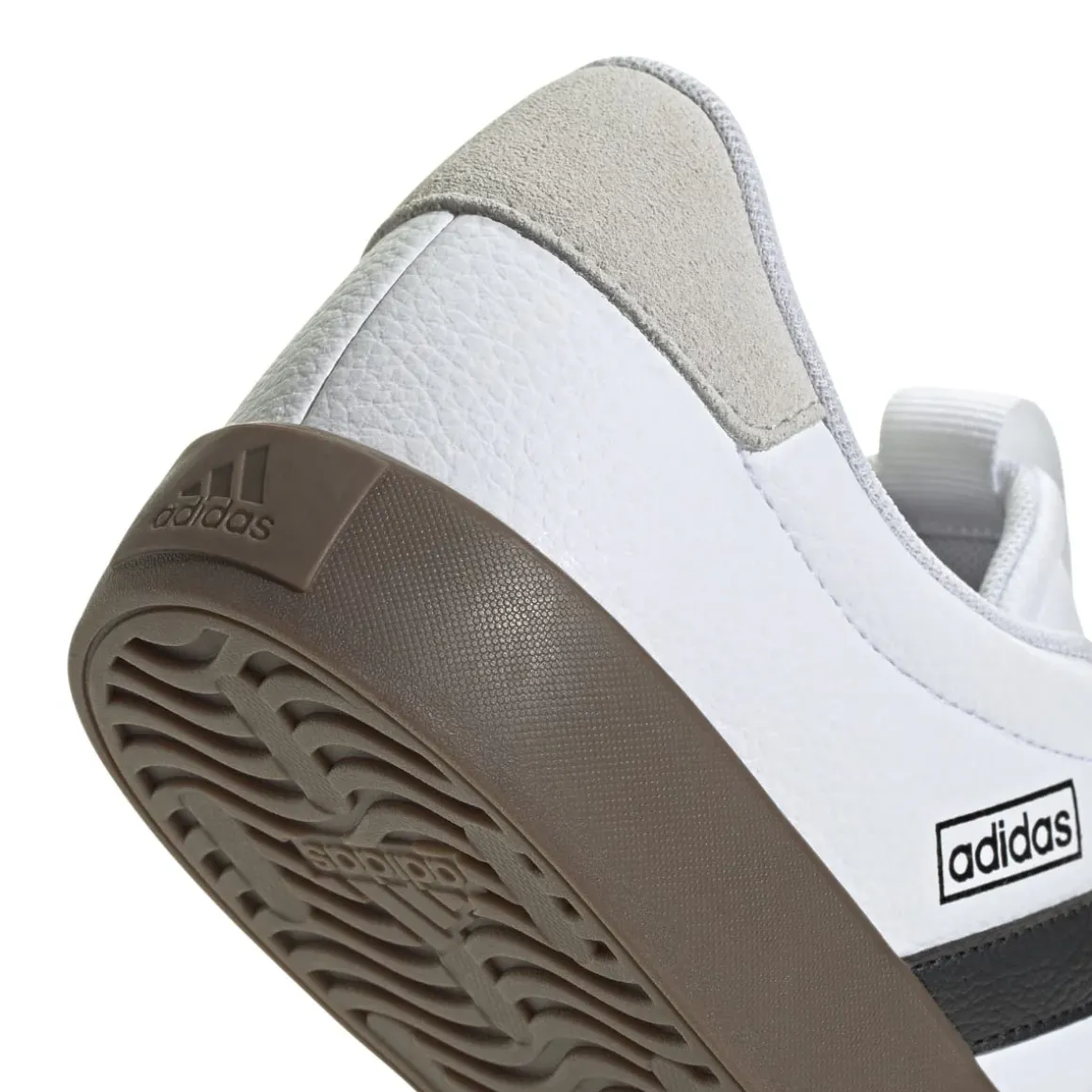 Sneakers bianche da uomo con strisce laterali nere adidas VL Court 3.0
