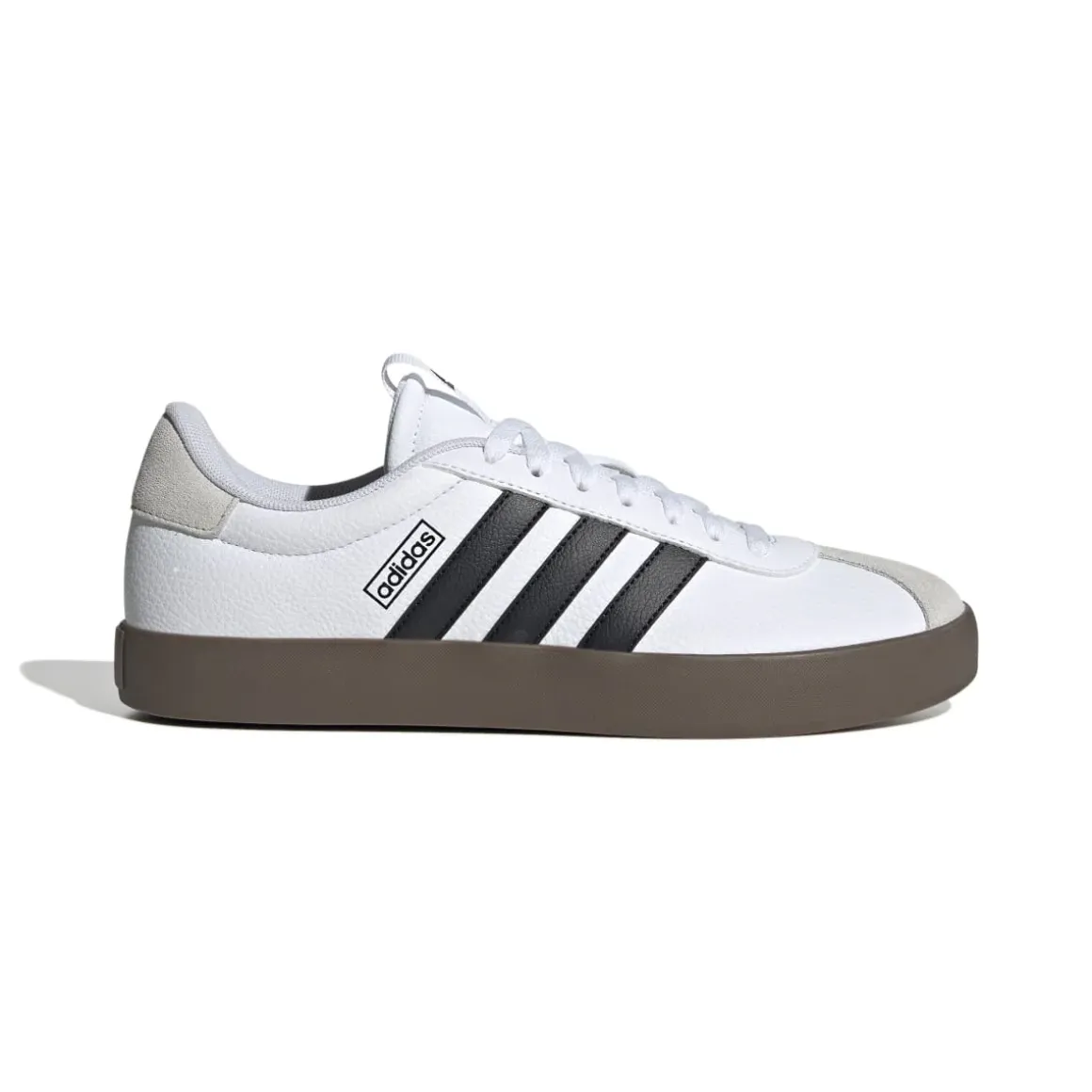 Sneakers bianche da uomo con strisce laterali nere adidas VL Court 3.0