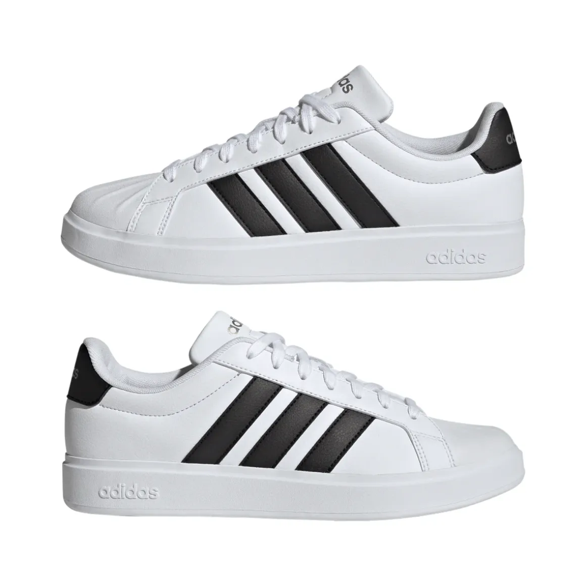 Sneakers bianche da Uomo con tre strisce nere adidas STREETTALK