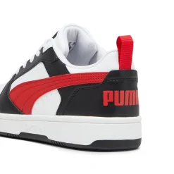 Sneakers bianche da uomo dettagli rossi e neri Puma Rebound v6