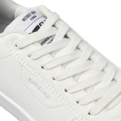 Sneakers bianche da uomo in similpelle con lacci dettagli forati Gas