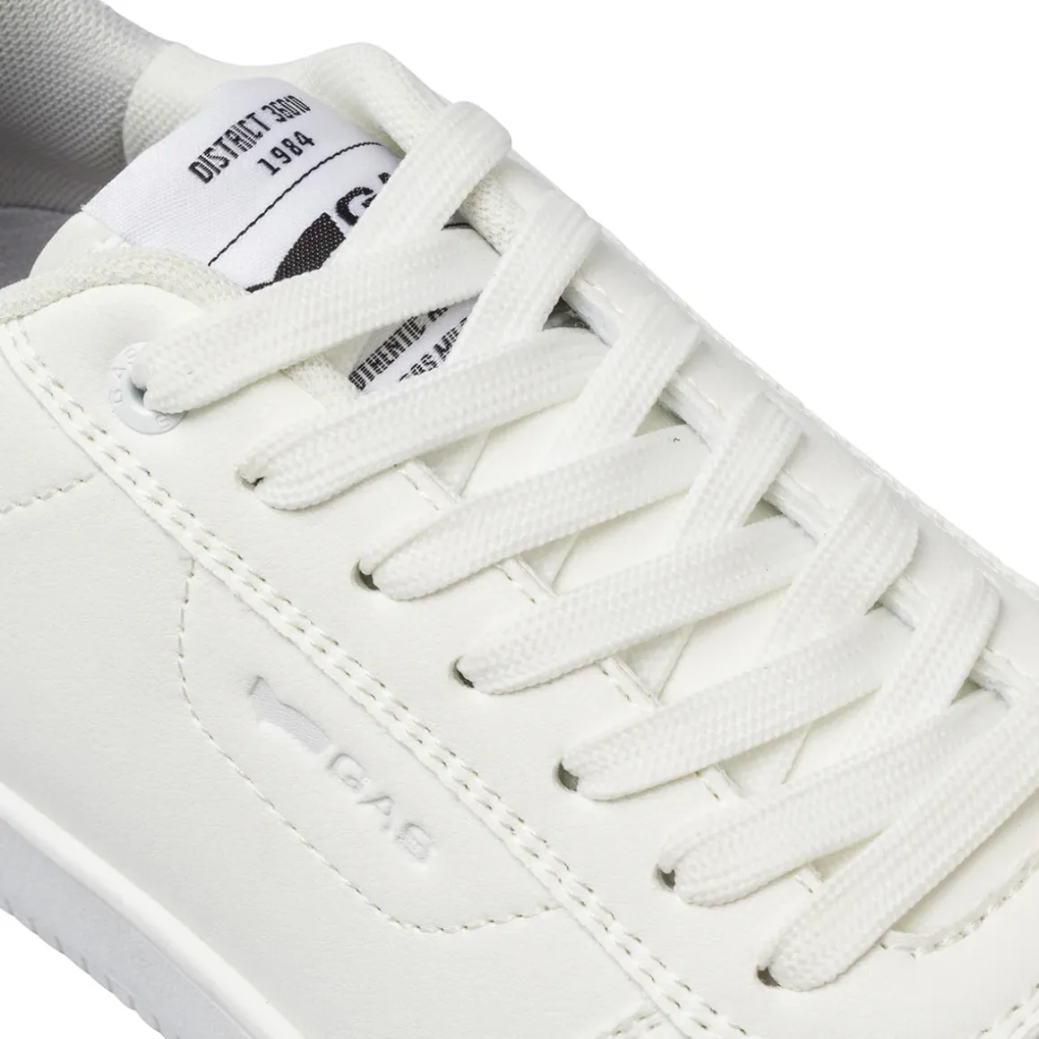 Sneakers bianche da uomo in similpelle con lacci dettagli forati Gas