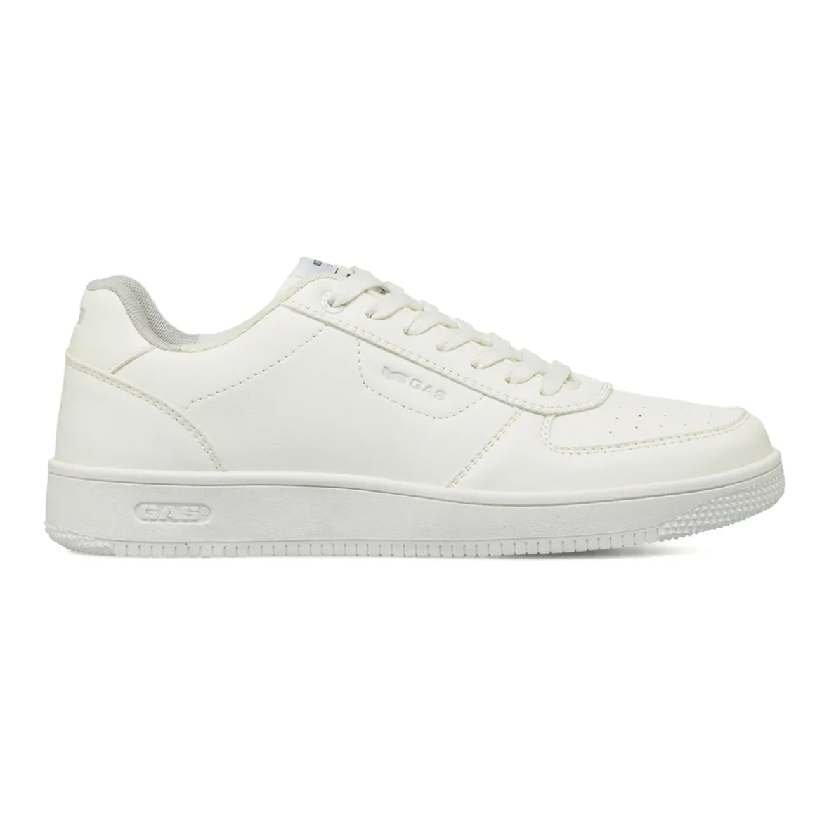 Sneakers bianche da uomo in similpelle con lacci dettagli forati Gas