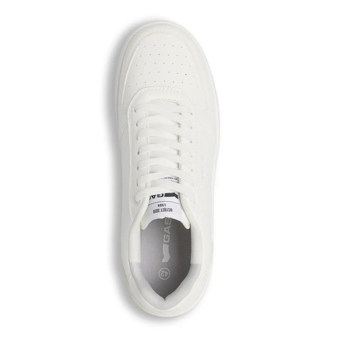 Sneakers bianche da uomo in similpelle con lacci dettagli forati Gas