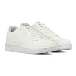 Sneakers bianche da uomo in similpelle con lacci dettagli forati Gas