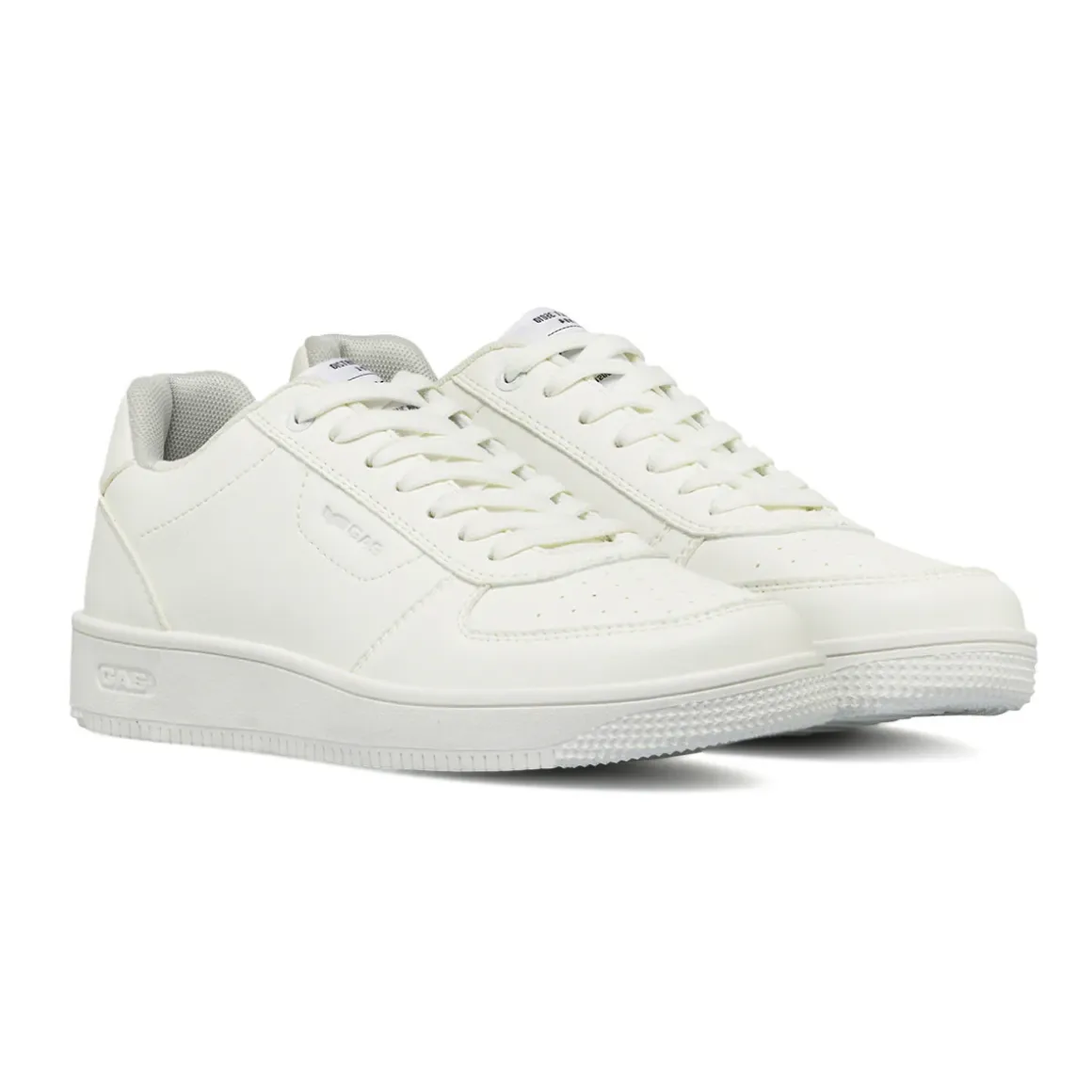 Sneakers bianche da uomo in similpelle con lacci dettagli forati Gas