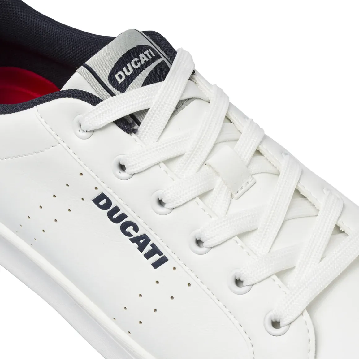 Sneakers Bianche da Uomo sportive con dettagli blu Ducati
