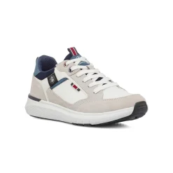 Sneakers bianche e beige da Uomo con inserti effetto scamosciato Lumberjack