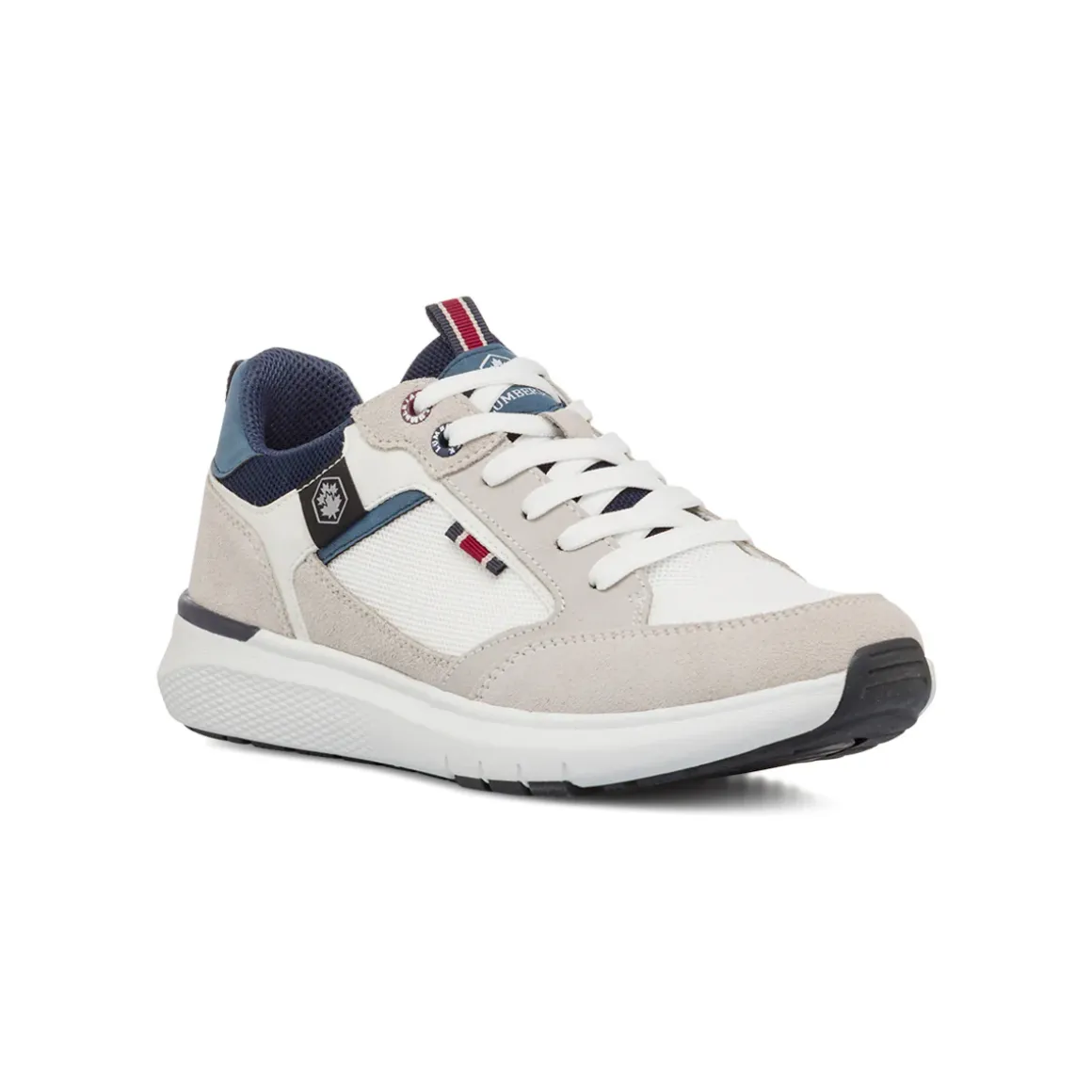 Sneakers bianche e beige da Uomo con inserti effetto scamosciato Lumberjack