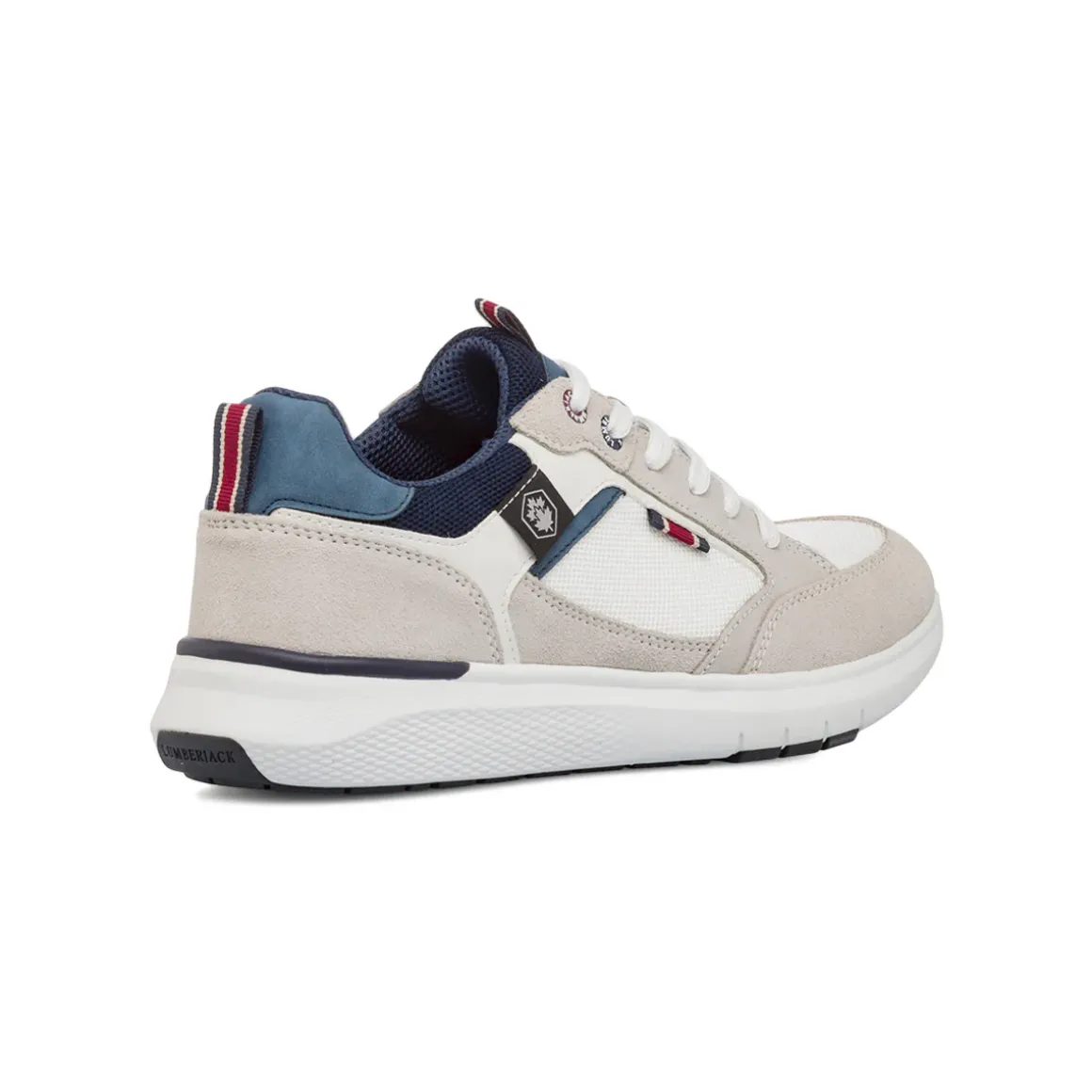 Sneakers bianche e beige da Uomo con inserti effetto scamosciato Lumberjack