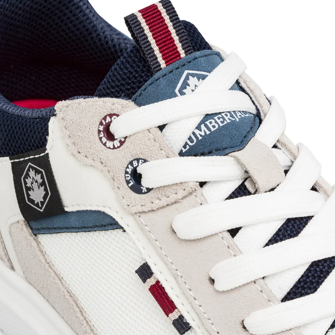 Sneakers bianche e beige da Uomo con inserti effetto scamosciato Lumberjack