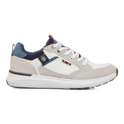 Sneakers bianche e beige da Uomo con inserti effetto scamosciato Lumberjack