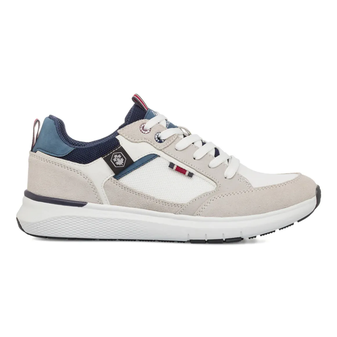 Sneakers bianche e beige da Uomo con inserti effetto scamosciato Lumberjack