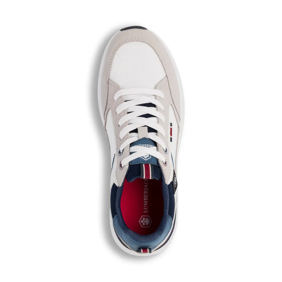 Sneakers bianche e beige da Uomo con inserti effetto scamosciato Lumberjack