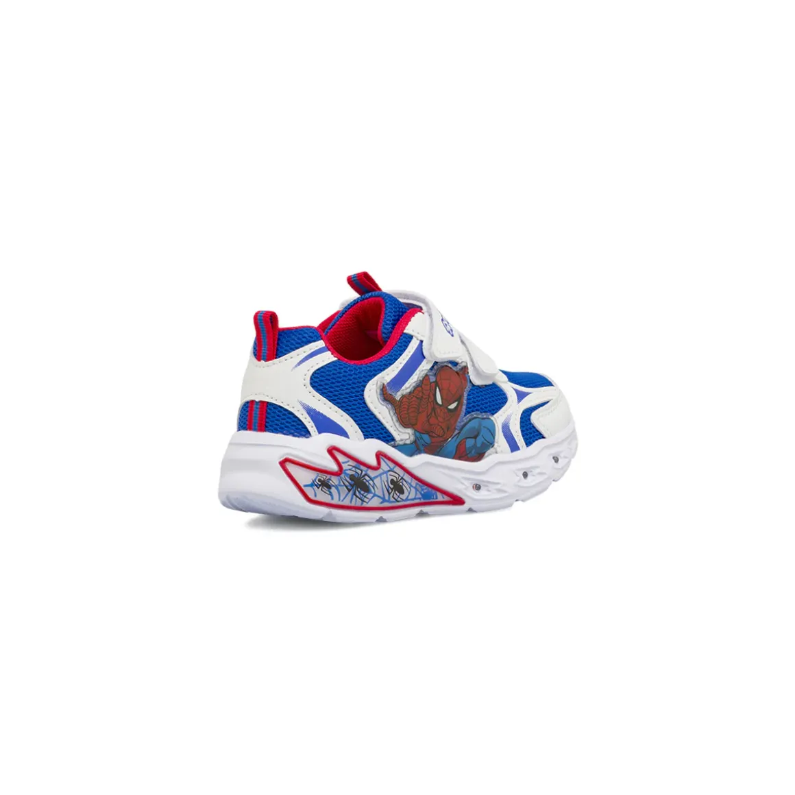 Sneakers bianche e blu Bambino con luci e chiusura a strappo Spiderman
